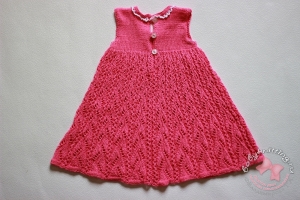 Ажурное платье спицами для девочки 6 - 12 месяцев