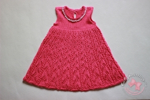 Ажурное платье спицами для девочки 6 - 12 месяцев